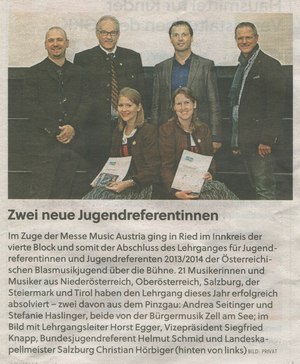 Zwei neue Jugendreferentinnen!
Bericht: Pinzgauer Nachrichten, 15.10.2014
