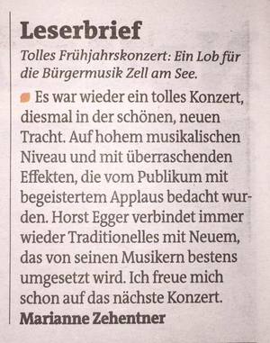 Leserbrief
Bericht: Bezirksblätter Pinzgau, 1./2. April 2015